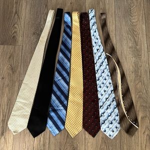 Puritan,Stafford,Merona And More Men’s 100% Silk Classic Tie Bundle Of 7 Size OS